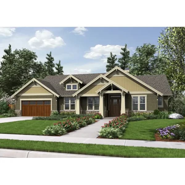 Cost to Build Plan 011D-0280: A Craftsman Ranch with a Tandem 3-Car Garage
